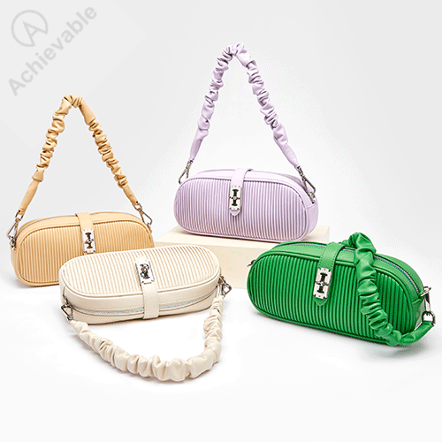 Mini Handbag With Plisse Design For Ladies