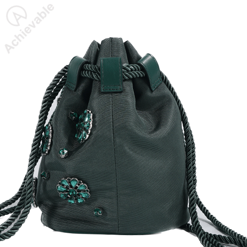 Stylish Flower Embroidery Bucket Bag For Fashionable Women