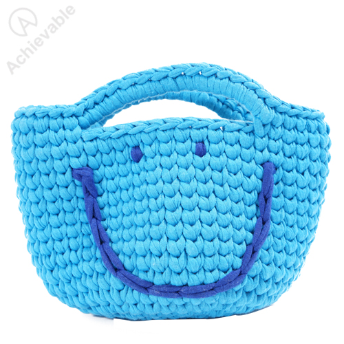 Hand making weaving bag Smile design.