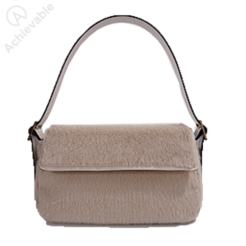 Plush Faux Rabbit Fur Shoulder Bag For Fashionable Women