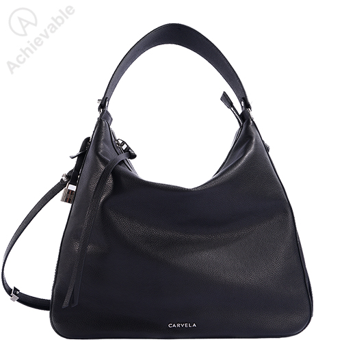 Genuine leather large hobo bag