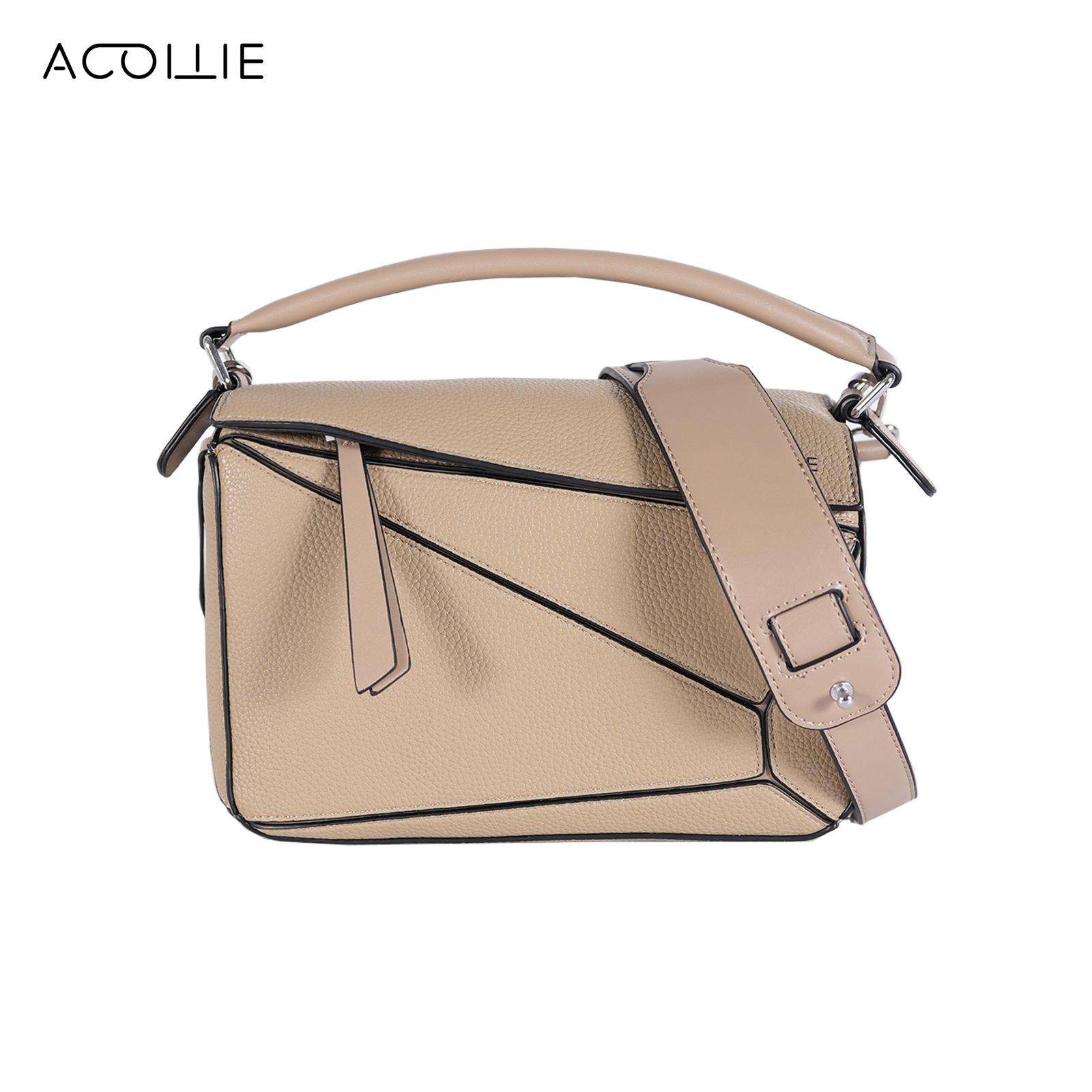 ACOLLIE- The unique  geometric design is fashionable, stylish, soft, French essence, fashionable and popular bags